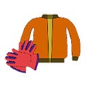 Insulation- Illustration of gloves and a jacket Illustration of gloves and a jacket