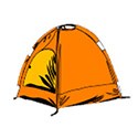 Emergency Shelter: Illustration of a tent Illustration of a tent